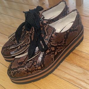 Zara Platform Shoes — Brown/Black — worn once — size 11